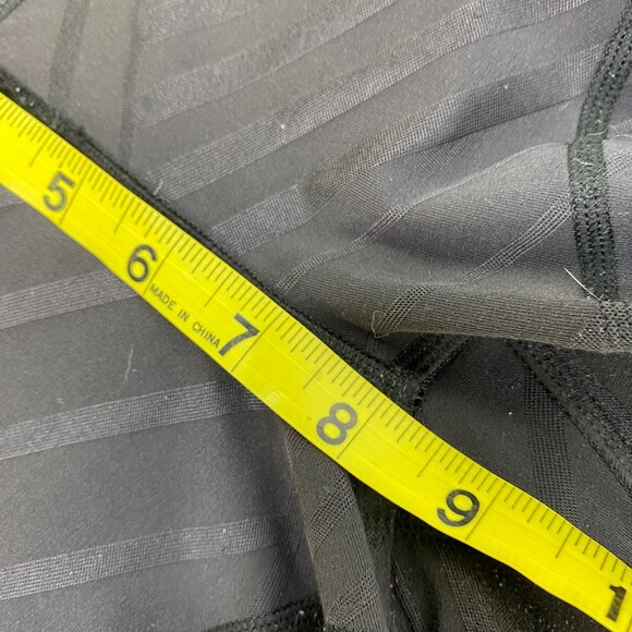 Lululemon P30416 Black Athletic Training Cropped Mid RIse Leggings 8 Striped - Picture 9 of 9